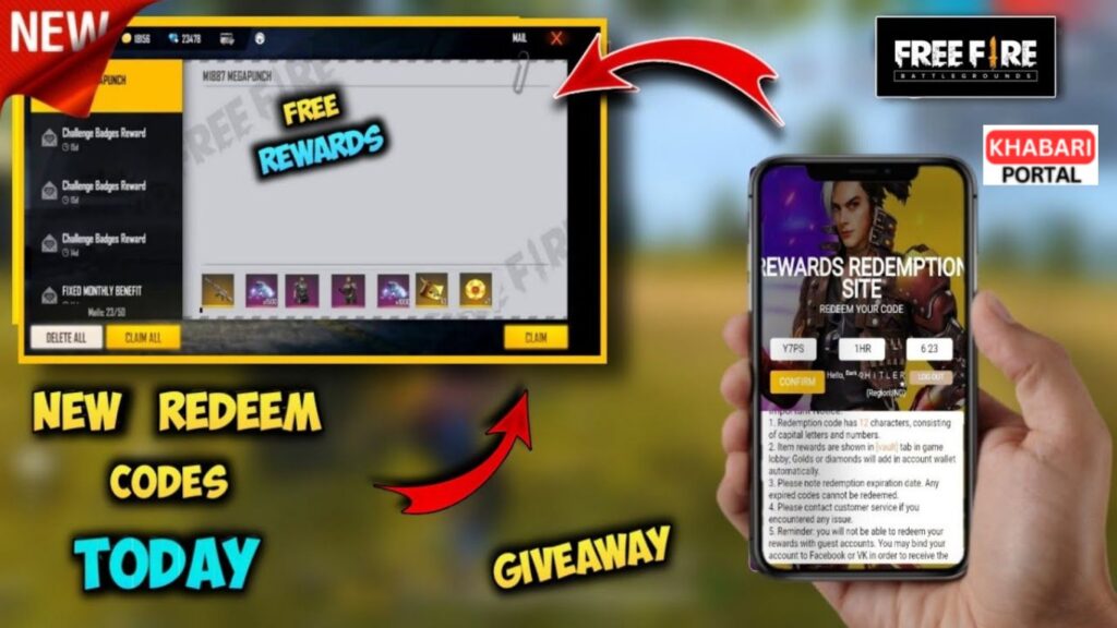 Today Free Fire Redeem Code